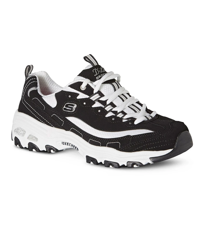 Skechers Women's D'Lites Biggest Fan Sneakers - Black/White