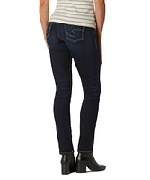 Silver Women's Suki Curvy Mid Rise Straight Leg Jeans - Dark Indigo