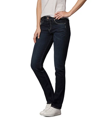 Silver Women's Avery Curvy High Rise Straight Leg Jeans - Dark Indigo