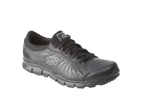 Skechers Women's Eldred Slip-Resistant Lace Up Shoes - Black