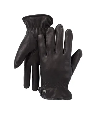 WindRiver Men's Deerskin T-Max Insulation Winter Gloves - Black