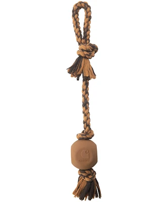 Carhartt Durable 3 Ply Cotton Dog Rope Pull and Throw Chew Toy - Carhartt Brown