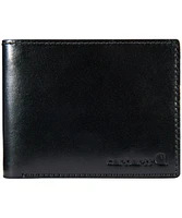 Carhartt Men's Buff Tanned Leather Rough Cut Six Card Pocket Bifold Wallet - Black