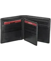 Mancini Leather Goods Men's Equestrian RFID Secure Wing Wallet With Coin Pocket Black