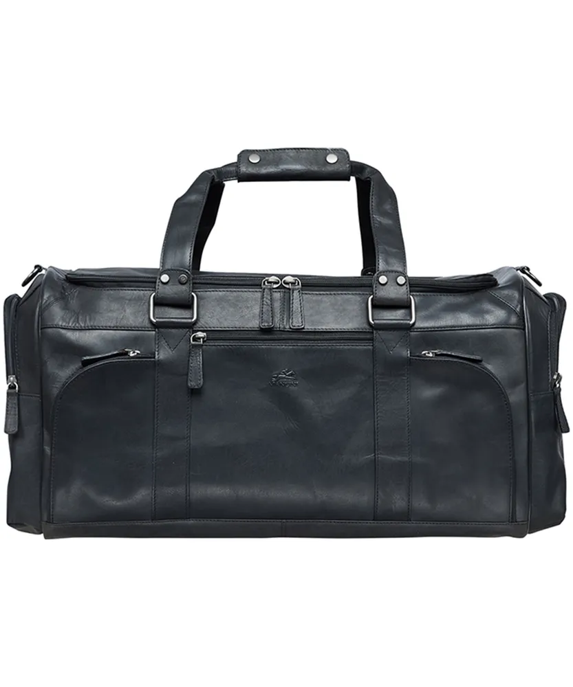 Mancini Leather Goods Unisex Buffalo Carry On Duffle Bag Black