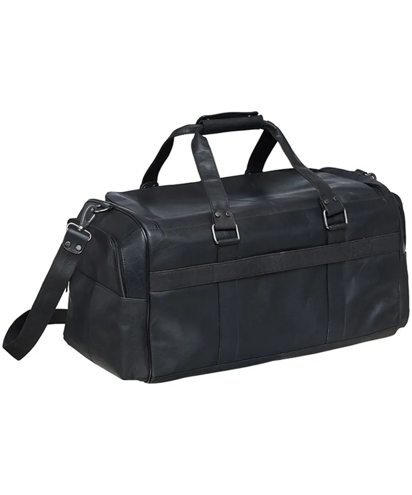 Mancini Leather Goods Unisex Buffalo Carry On Duffle Bag Black