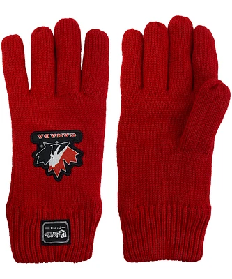 Watson Gloves Men's Knit Hockey Canada Fleece Lined Mittens