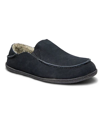 WindRiver Men's Suede Faux Fur Slippers