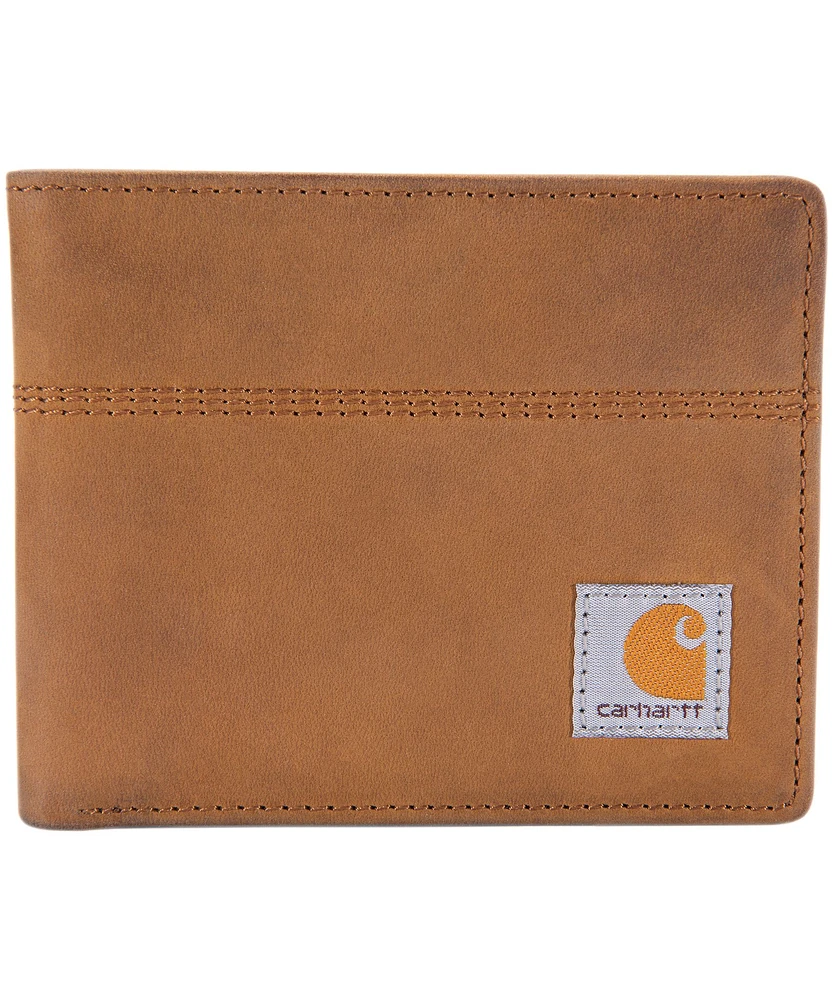 Carhartt Men's Saddle Leather Bifold Wallet - Brown