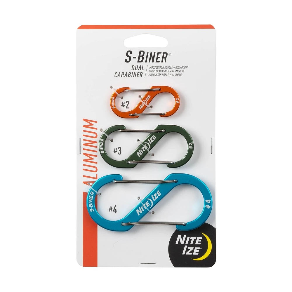 Nite Ize S-Biner Aluminum Dual Carabiner - 3 pk Assorted