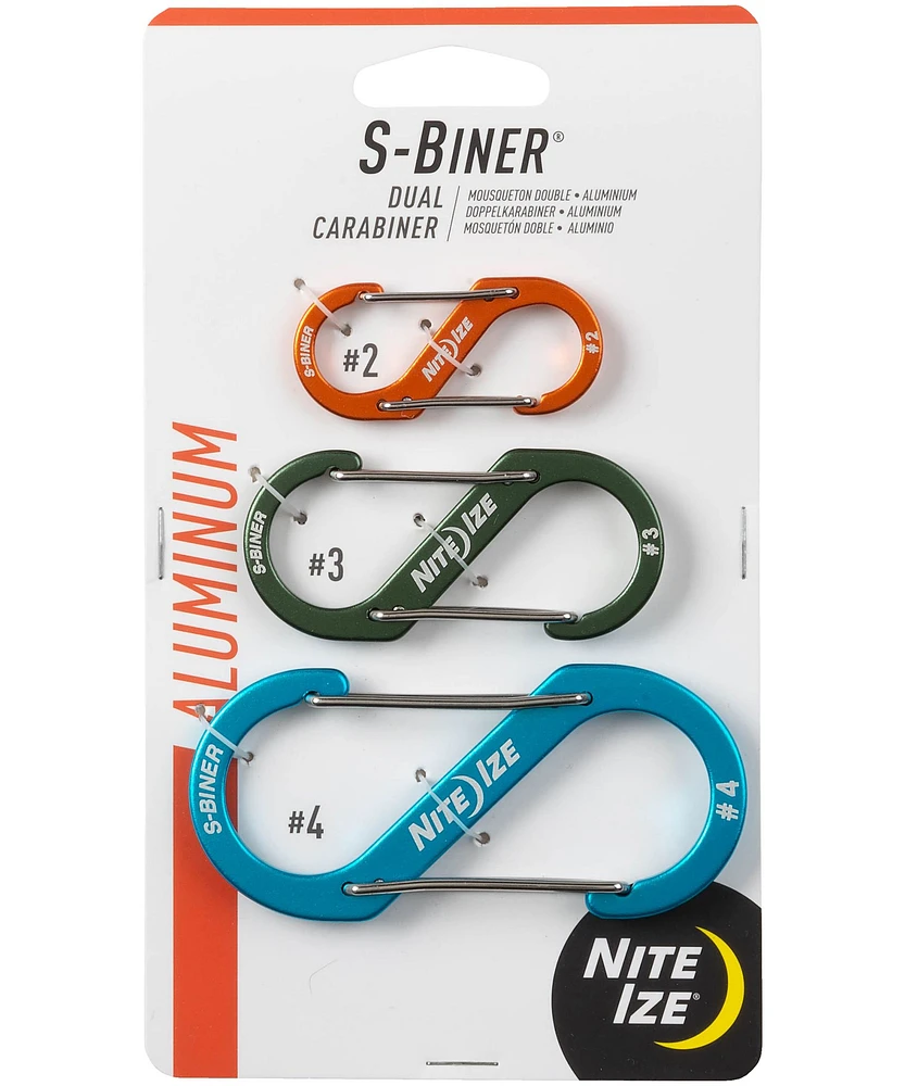 Nite Ize S-Biner Aluminum Dual Carabiner - 3 pk Assorted