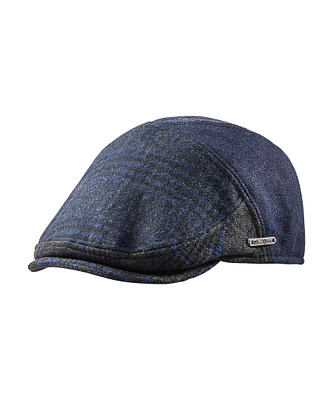 WindRiver Men's Wool Blend Flat Cap with Ear Flaps