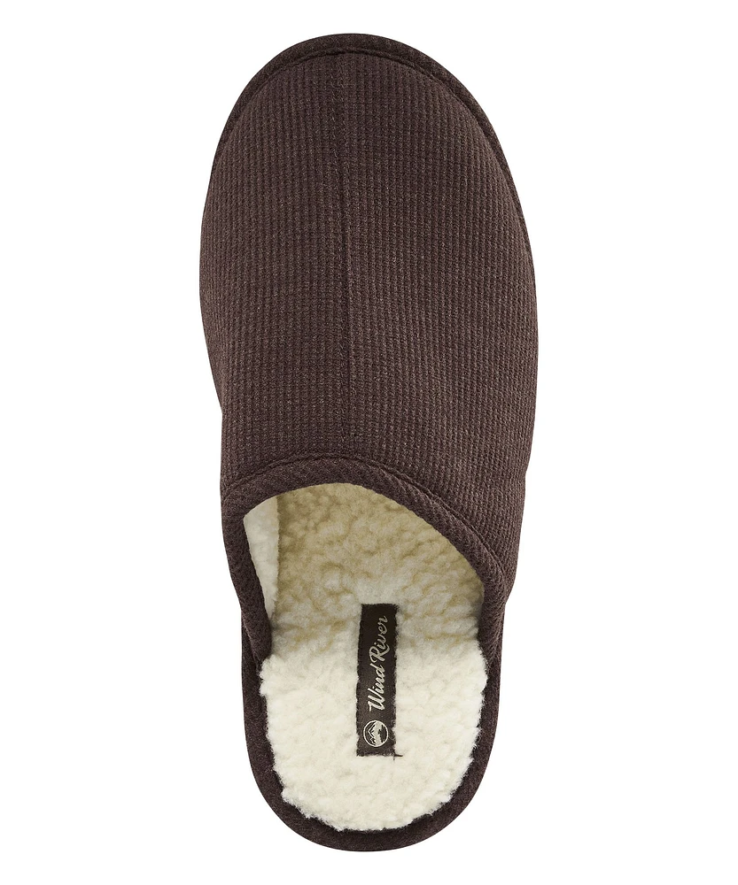 WindRiver Men's Woven Memory Foam Scuff Slipper