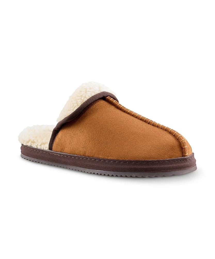 WindRiver Men's Faux Suede Mule Sherpa Lined Slippers