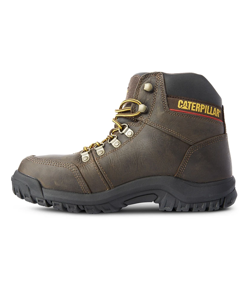 CAT Men's Steel Toe Plate Outline Leather Safety Work Boots