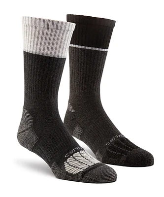 Carhartt Men's 2 Pack Midweight Steel Toe Fast Dry Crew Work Socks