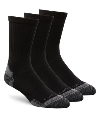 Carhartt Men's Midweight Cotton-Blend Crew Work Socks - 3-pack