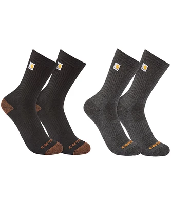 Carhartt Men's 2 Pack Midweight Logo Crew Sock