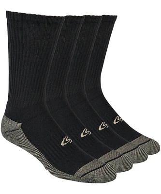 Copper Sole Men's 4-Pack Moisture Guard Athletic Crew Socks