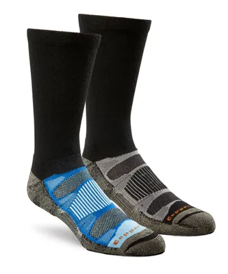 Copper Sole Men's 2 Pack Repreve Crew Hiking Socks with Moisture Guard