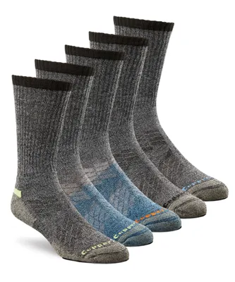 Copper Sole Men's 5 Pack Extreme Athletic Crew Socks with Moisture Guard