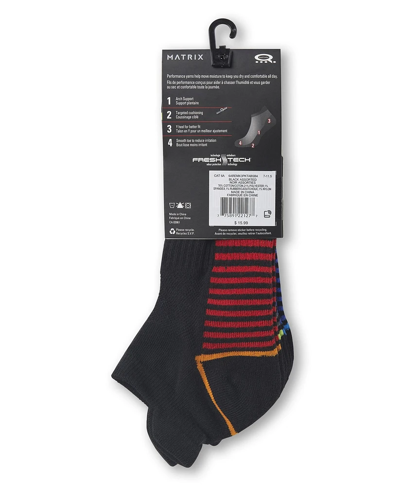 Matrix Men's FRESHTECH® Low Cut with Tab Sport Socks, 3 Pack