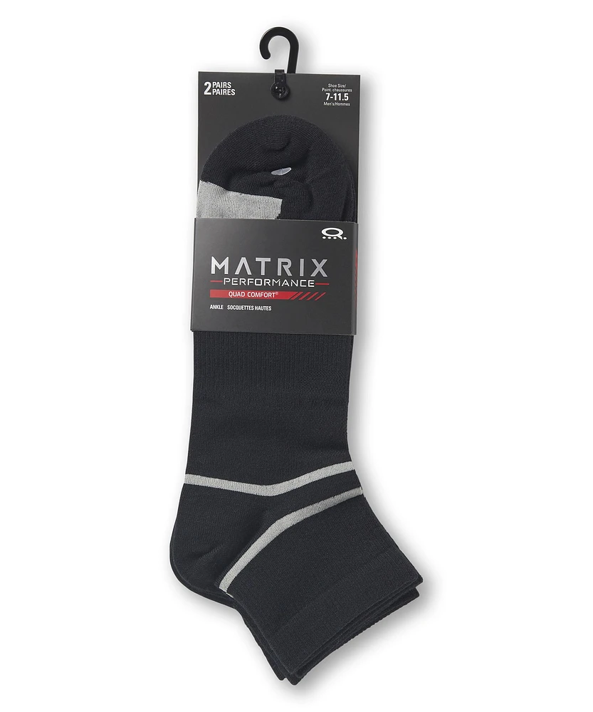 Matrix Men's FRESHTECH® Ankle Sport Socks, 2 Pack