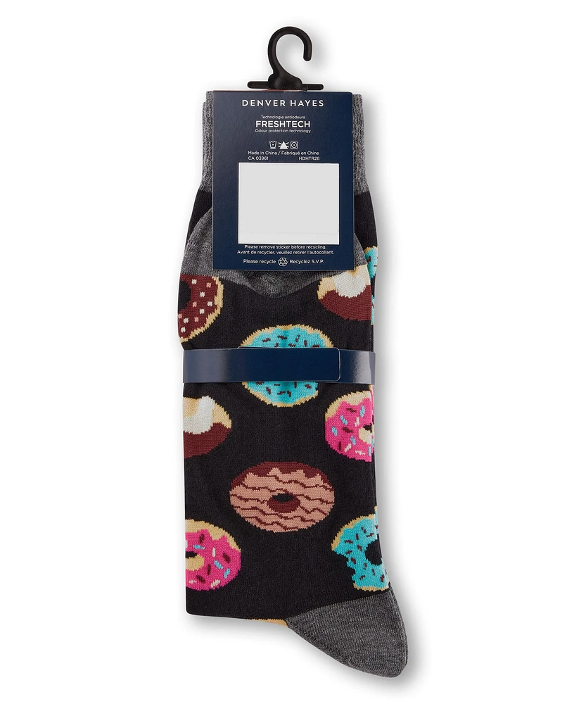 Denver Hayes Men's Food Pattern Novelty Crew Socks