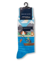 Denver Hayes Men's Camping Pattern Novelty Crew Socks