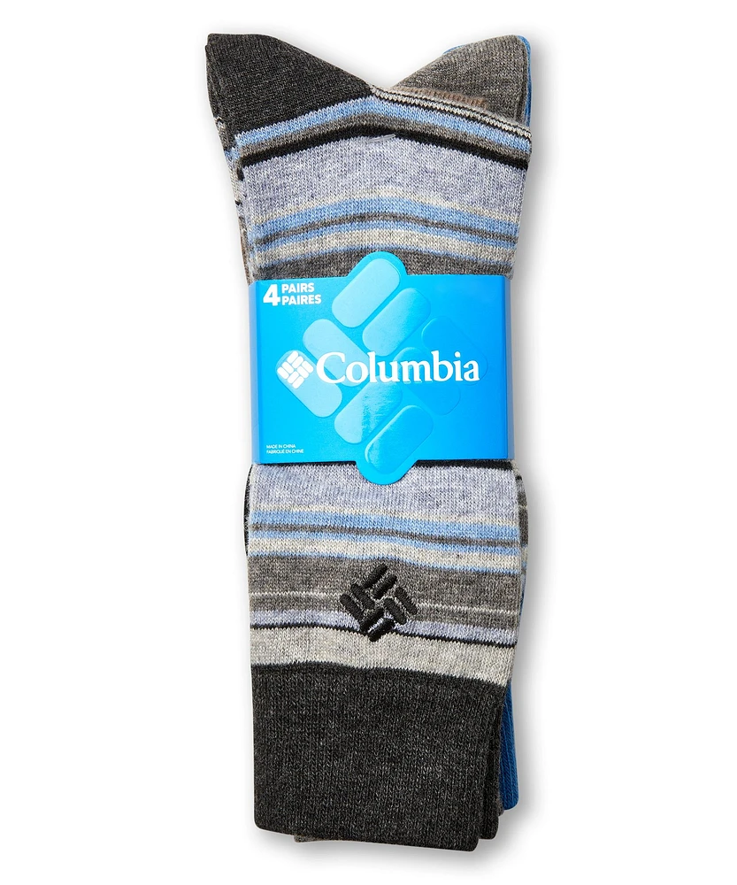 Columbia Men's Striped Crew Socks, 4 Pack