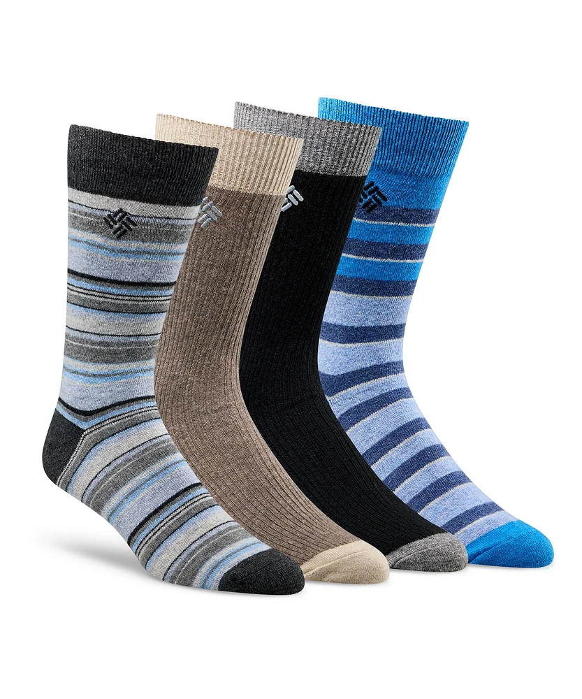 Columbia Men's Striped Crew Socks, 4 Pack