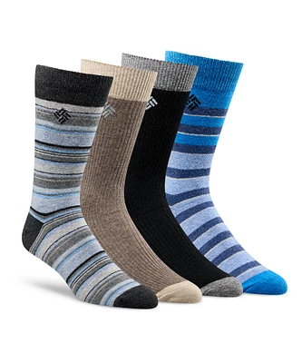 Columbia Men's Striped Crew Socks, 4 Pack