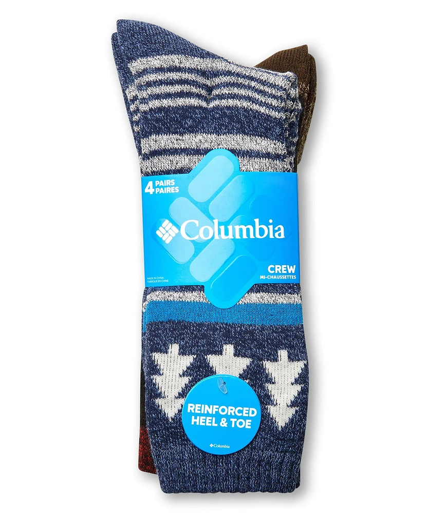 Columbia Men's Moisture Control Full Cushion Socks, 4 Pack