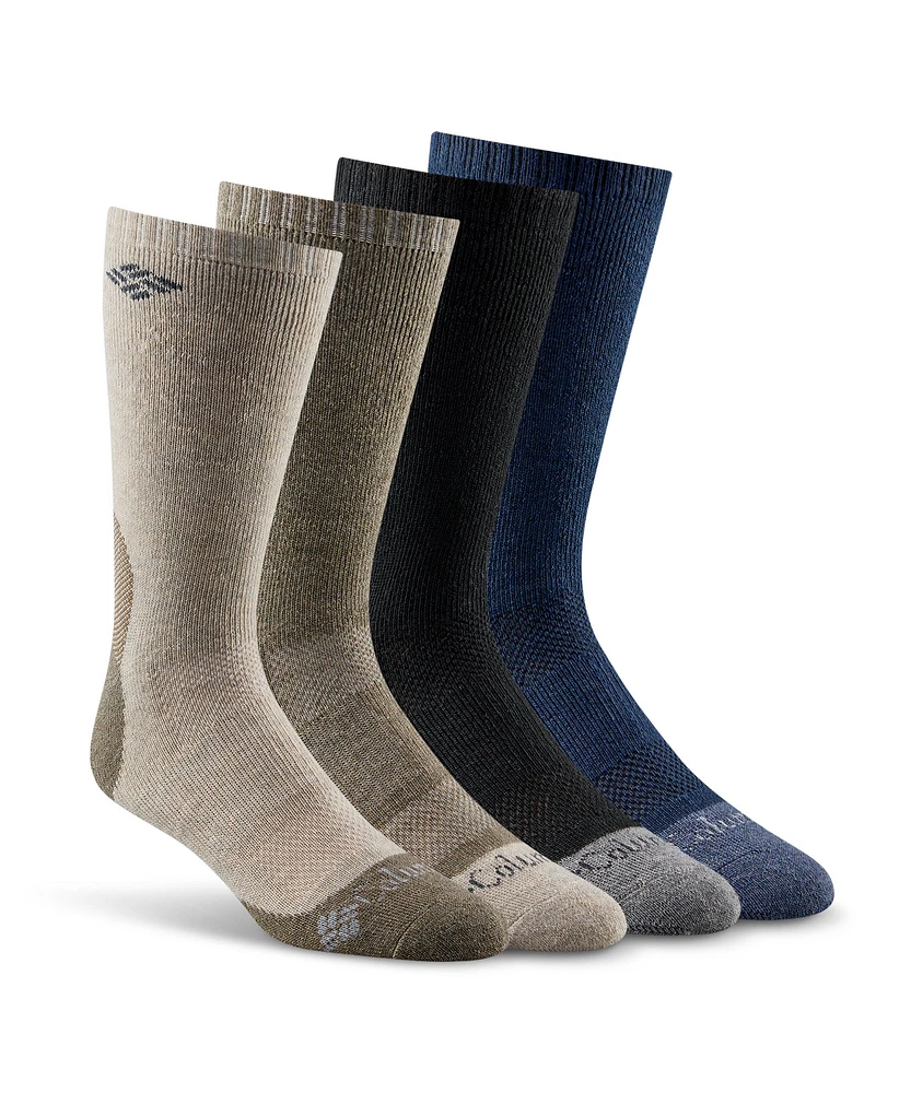 Columbia Men's Wool Blend Boot Socks, 4 Pack