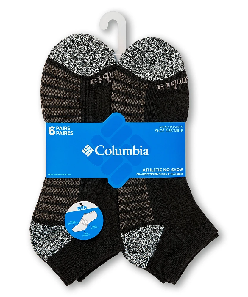 Columbia Men's No Show Sport Socks, 6 Pack