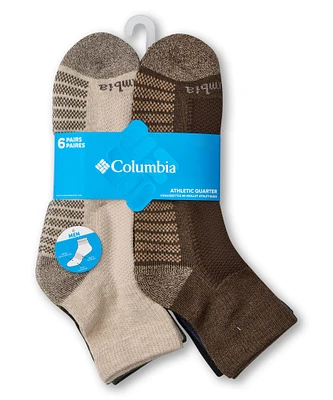 Columbia Men's Quarter Crew Sport Socks, 6 Pack