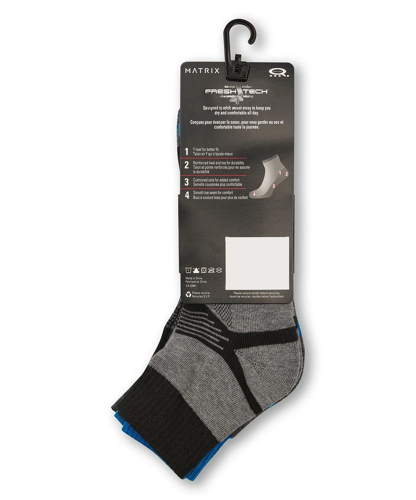 Matrix Men's 3 Pk, BOGO Quarter Cut Sport Socks