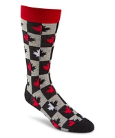 Denver Hayes Men's Canadiana Pattern Casual Crew Socks