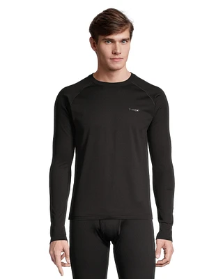 WindRiver Men's T-Max Heat Light-weight Crew Neck Long Sleeve Fleece Top - Black