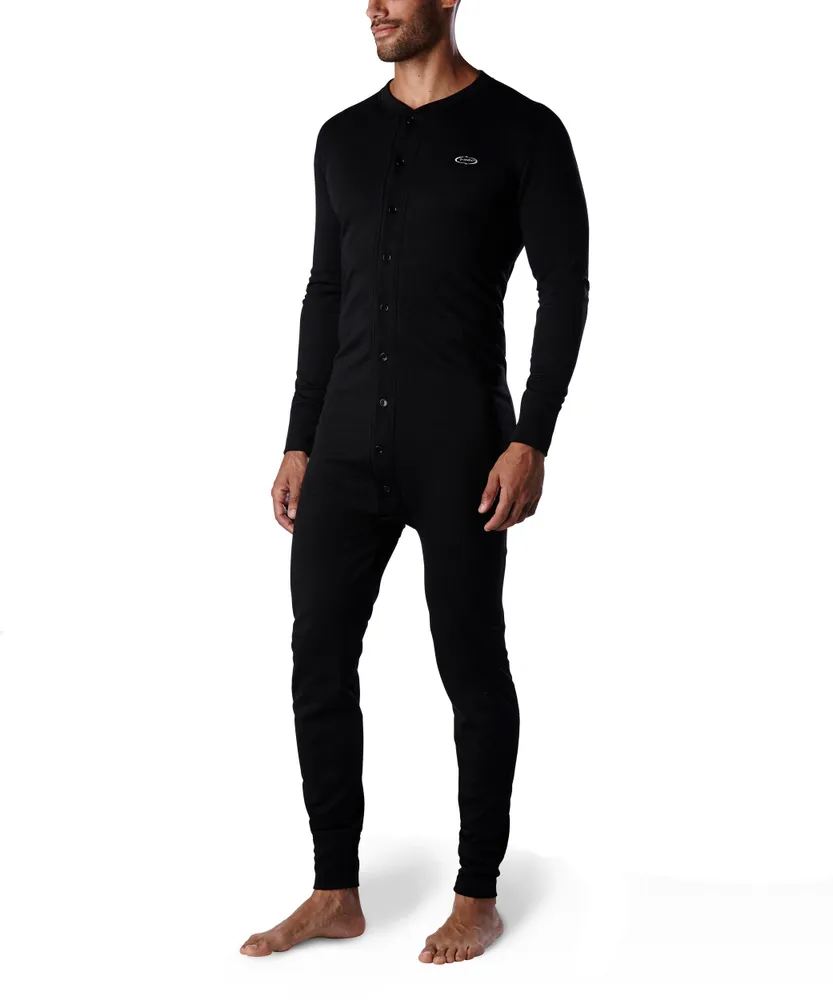 WindRiver Men's T-MAX Thermal Base Layer One Piece Combo - Black