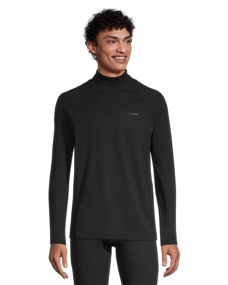 WindRiver Men's T-MAX HEAT Microstretch Mock Neck Long Sleeve Top