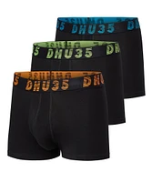 Denver Hayes Men's Cotton Stretch Elastic Trunk Briefs, 3 Pack