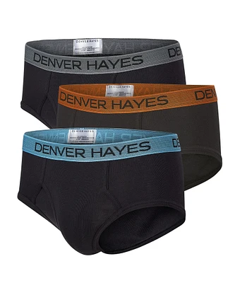 Denver Hayes Men's Elastic Basic Briefs, 3 Pack