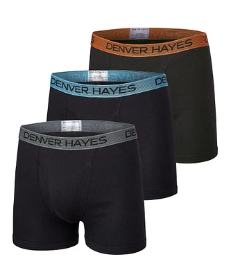 Denver Hayes Men's Elastic Boxer Briefs, 3 Pack