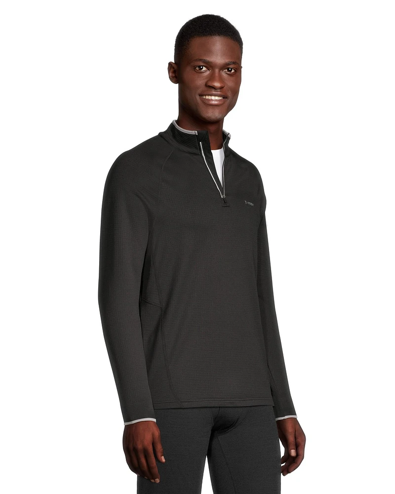 WindRiver Men's T-Max 1/4 Zip Grid Tech Fleece Top