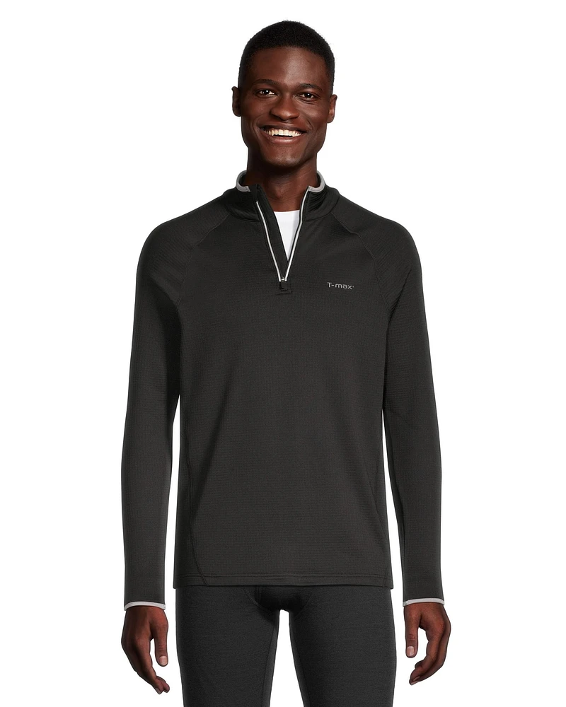 WindRiver Men's T-Max 1/4 Zip Grid Tech Fleece Top