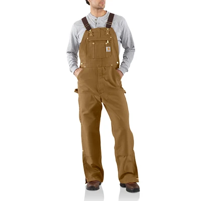 Carhartt Men's R37 Zip-To-Thigh Chap Unlined Front Bib Overall - Brown