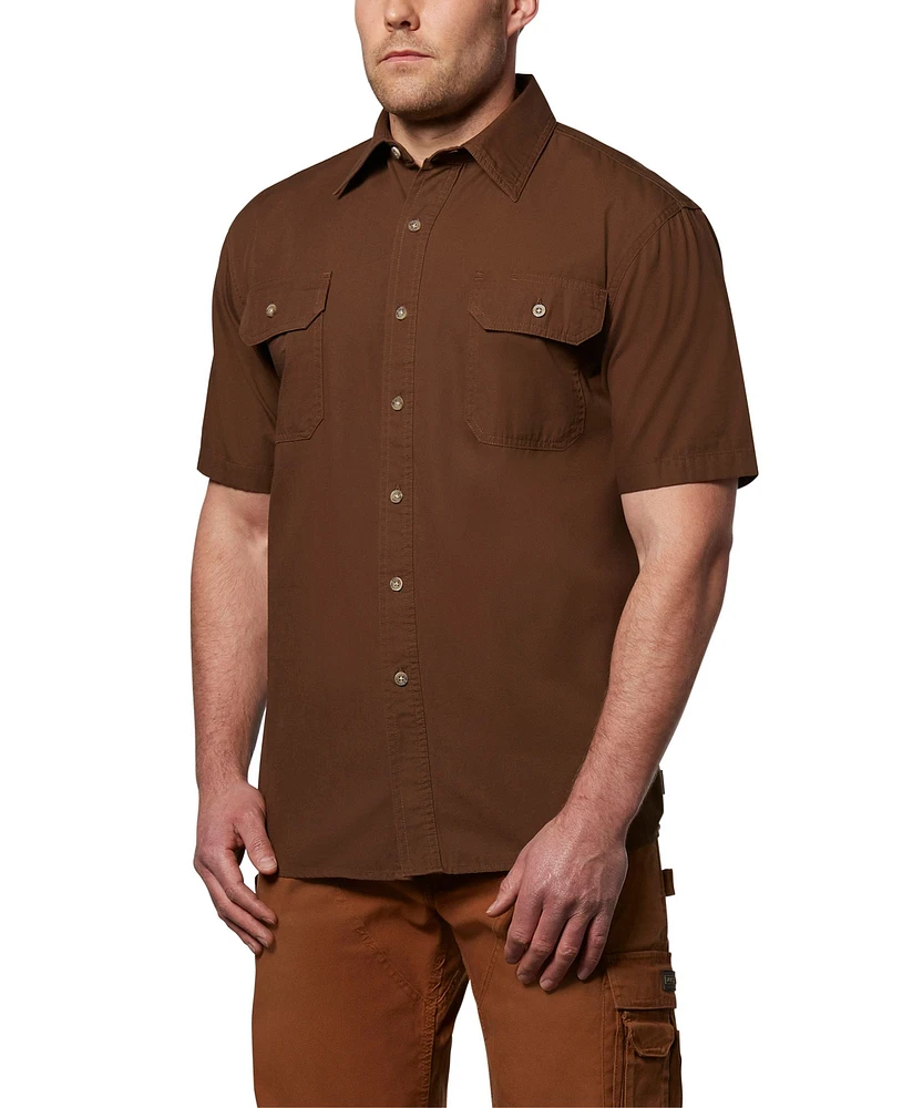 Dakota WorkPro Series Men's Short Sleeve Cotton Canvas Relaxed Fit Contractor Shirt