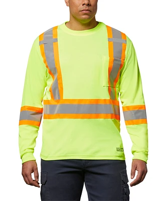 Dakota WorkPro Series Men's Class 2 Hi Vis Long Sleeve Lined Crewneck Work T Shirt