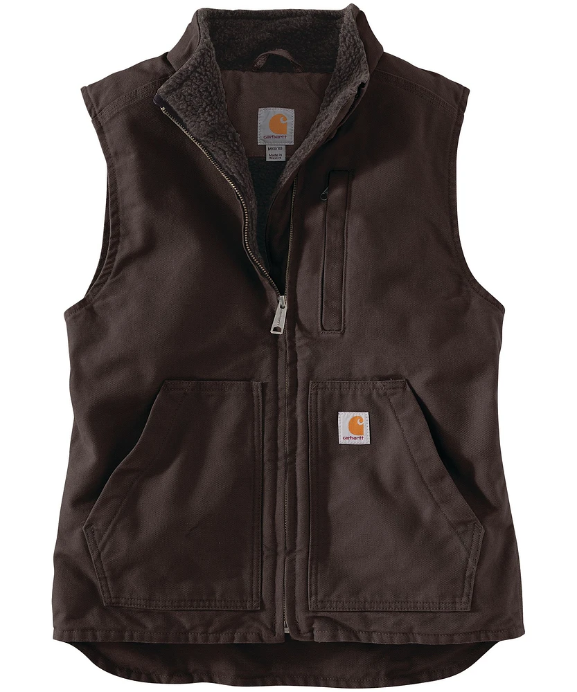 Carhartt Women's Cotton Duck Sherpa Lined Mockneck Vest - Dark Brown